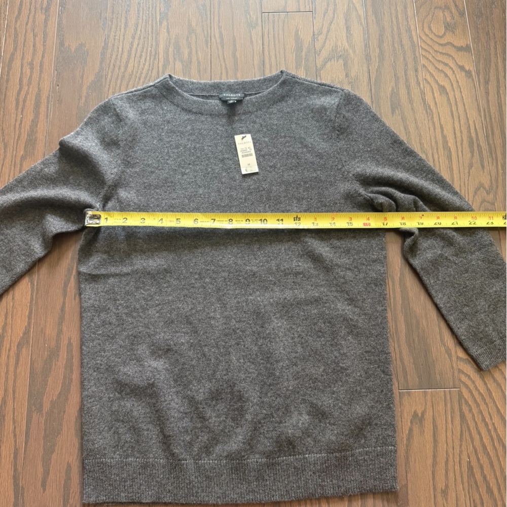 Talbots 100% Cashmere Charcoal Grey 3/4 Sleeve Sweater Size Medium - Picture 10 of 11